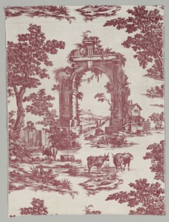Copperplate Printed Cotton, 1765. Firm of John Collins (British). Copperplate printed cotton;