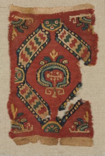 Fragmentary Ornament from a Tunic with Lozenges and Medallions, mid 700s - mid 800s. Egypt, Abbasid