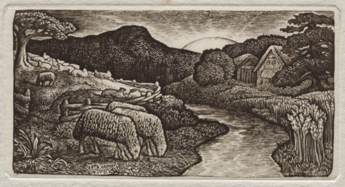The Sheep of His Pasture, 1828. Edward Calvert (British, 1799-1883). Wood engraving