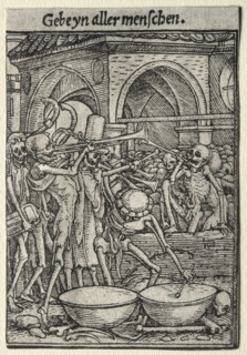 Dance of Death:  The Trumpeters of Death. Hans Holbein (German, 1497/98-1543). Woodcut