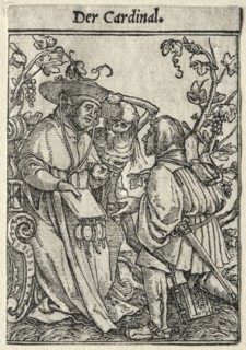 Dance of Death:  The Cardinal. Hans Holbein (German, 1497/98-1543). Woodcut