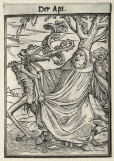 Dance of Death:  The Abbot. Hans Holbein (German, 1497/98-1543). Woodcut