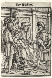 Dance of Death:  The Judge. Hans Holbein (German, 1497/98-1543). Woodcut