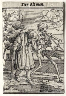 Dance of Death:  The Old Man. Hans Holbein (German, 1497/98-1543). Woodcut