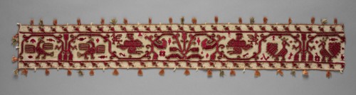 Band, 1600s. Greece, Cyclades Islands, Southern Group, Melos ?, 17th century. Embroidery; silk and