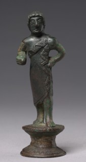 Statuette of a Youth, c. 520-500 BC. Italy, Etruscan, Archaic Period. Bronze; overall: 10.5 cm (4