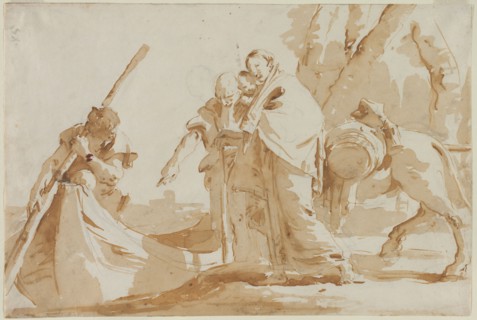 Flight into Egypt: The Embarkment of the Holy Family, c. 1735. Giovanni Battista Tiepolo (Italian,