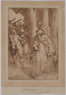 Temptation of Saint Anthony, late 1570s. Luca Cambiaso (Italian, 1527-1585). Pen and brown ink and