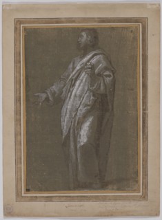 Standing Male Figure, c. 1610/13. Ludovico Cardi Cigoli (Italian, 1559-1613). Brush and brown ink,