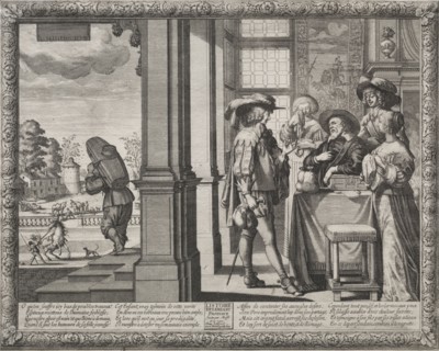 The Prodigal Son:  The Prodigal Bidding His Parents Farewell. Abraham Bosse (French, 1602-1676).
