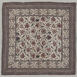 Textile, 1800s. India or Iran (Persia), 19th century. Plain weave cotton, printed and painted;