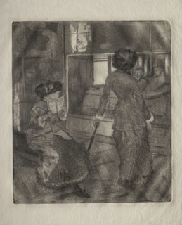 Mary Cassatt at the Louvre: The Etruscan Gallery, 1879-1880. Edgar Degas (French, 1834-1917).