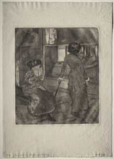 Mary Cassatt at the Louvre: The Etruscan Gallery, 1879-1880. Edgar Degas (French, 1834-1917).