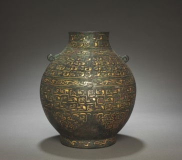 Wine Vessel (Hu), early 400s BC. China, Warring States period (475-221 BC). Bronze with gold inlay;