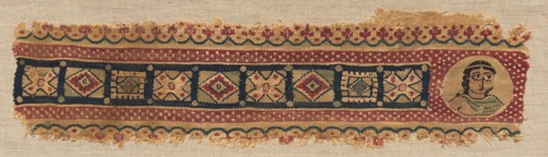 Fragment, an Ornamental Band, 500s. Egypt, Byzantine period, 6th century. Tapestry (originally