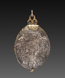 Engraved Egg Watch, 1590-1600. Denis Martinot (French), attributed to Theodor de Bry (Flemish,