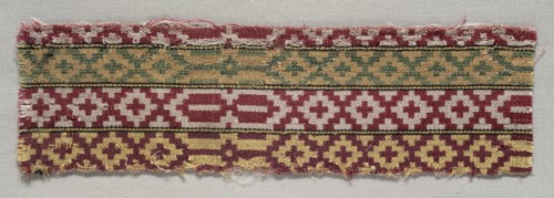 Textile Fragment, 19th century. Morocco, 19th century. Plain compound cloth; silk; average: 23 x 6