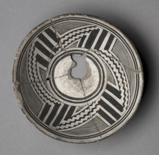 Bowl with Geometric Design (Four- Part Pinwheel), c 1000- 1150. Southwest, Mogollan, Mimbres,