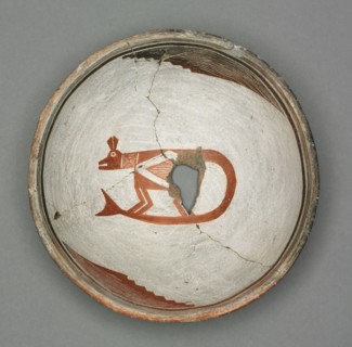 Bowl with Lizard (?), c 1000- 1150. Southwest, Mogollan, Mimbres, Pre-Contact Period, 11th-12th