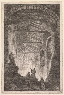 Evenings in Rome:  The Antique Gallery, 1763-1764. Hubert Robert (French, 1733-1808). Etching;