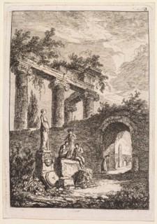 Evenings in Rome:  The Statue in Front of Ruins, 1763-1764. Hubert Robert (French, 1733-1808).
