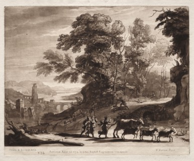 Liber Veritatis:  No. 34, Peasants with Cattle attacked by Bandits, 1774. Richard Earlom (British,