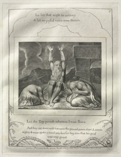 The Book of Job:  No. 8,  Let the Day perish wherin I was born, 1825. William Blake (British,