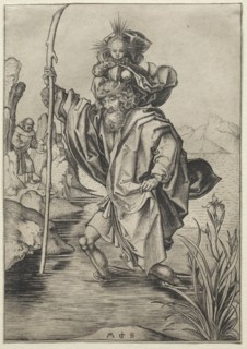 St. Christopher. Martin Schongauer (German, c.1450-1491). Engraving