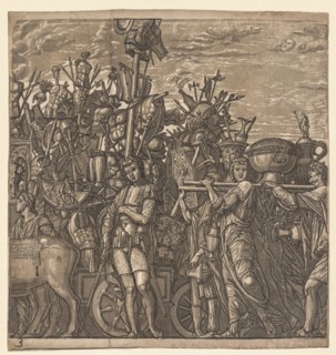 The Triumph of Julius Caesar:  Soldiers Marching with Trophies of War, 1593-99. Andrea Andreani