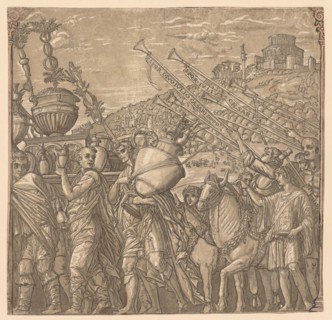 The Triumph of Julius Caesar:  Soldiers Carrying Vases, 1593-99. Andrea Andreani (Italian, about
