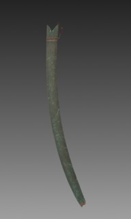 Silapa Sword (green leather case), 1700s-1800s. India, 18th-19th Century. Gold with inlay and