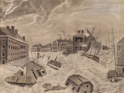 Market Square, Providence, Rhode Island, During the Great September Gale, 1815, 1815. America, 19th