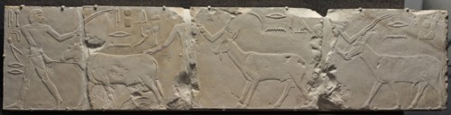 Relief of Men Bringing Desert Animals, c. 2311-2281 BC. Egypt, Saqqara, Old Kingdom, Early Dynasty