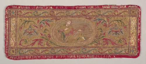 Apparel from a Dalmatic, 1500-1550. Italy, first half of the 16th century. Plain-weave linen with