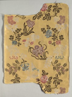 Strip of Brocaded Silk, 1700s. England, Spitalfields, 18th century. Silk; overall: 76.2 x 53.7 cm