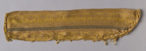 Reliquary bag with lions, late 1100s-1300s. Spain, probably Almeria. Cloth d’areste, weft-faced