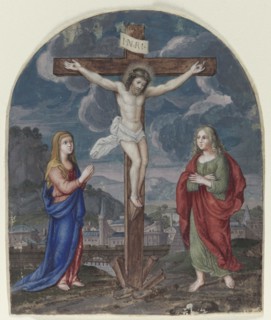 The Crucifixion: Miniature Excised from a Prayer Book, c. 1540-1550. Flanders, Antwerp{?}, 16th