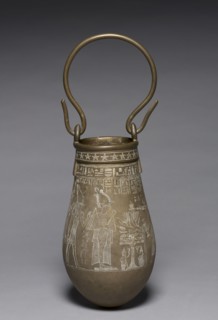 Decorated Situla, 305-30 BC. Egypt, Ptolemaic Dynasty. Bronze; diameter: 15.5 cm (6 1/8 in.);