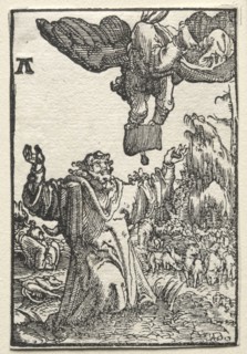 The Fall and Redemption of Man:  The Message of the Angel to Joachim, c. 1515. Albrecht Altdorfer