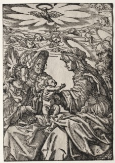 The Holy Family with St. Anne and Joachim, 1512. Hans Burgkmair (German, 1473-1531). Woodcut