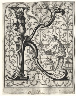 New ABC Booklet:  K, 1627. Lucas Kilian (German, 1579-1637). Engraving
