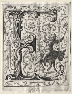 New ABC Booklet:  E, 1627. Lucas Kilian (German, 1579-1637). Engraving