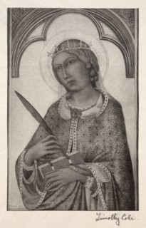 Old Italian Masters:  St. Catherine of Alexandria, 1888-1892. Timothy Cole (American, 1852-1931).