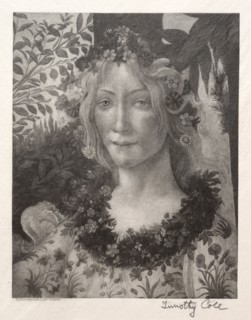 Old Italian Masters:  Head of Flora, 1888-1892. Timothy Cole (American, 1852-1931). Wood engraving
