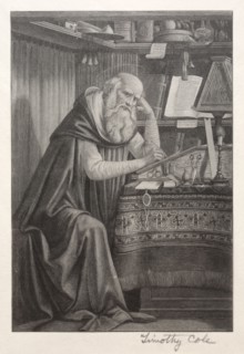 Old Italian Masters:  St. Jerome, 1888-1892. Timothy Cole (American, 1852-1931). Wood engraving