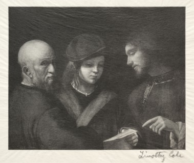 Old Italian Masters:  The Three Ages, 1888-1892. Timothy Cole (American, 1852-1931). Wood engraving