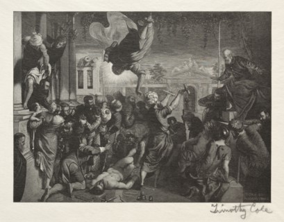 Old Italian Masters:  The Miracle of St. Mark, 1888-1892. Timothy Cole (American, 1852-1931). Wood
