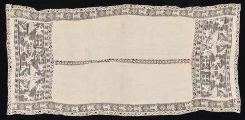 Cloth with Border of Crowned Double-Headed Eagles with Various Emblems, Birds, and Other Animals,