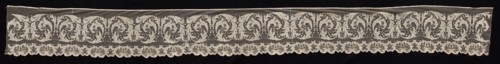 Border with Birds and Floral Motifs, 19th century. Italy, Sardinia, 19th century. Needle lace,