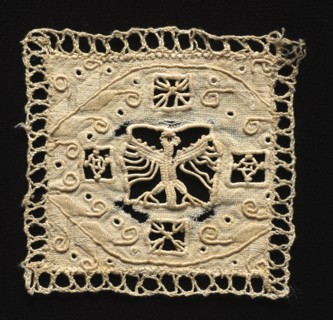 Fragment of Needlepoint (Cutwork) Lace, 17th century. Italy, 17th century. Lace, needlepoint: